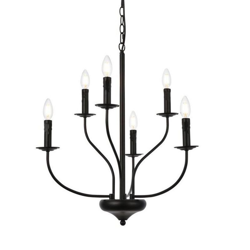 Elegant Lighting Westley 6 lights pendant in black