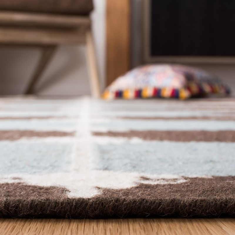 Dhurries DHU647 Hand Woven Flat Weave Indoor Area Rug - Multi - 6'x6' - Safavieh