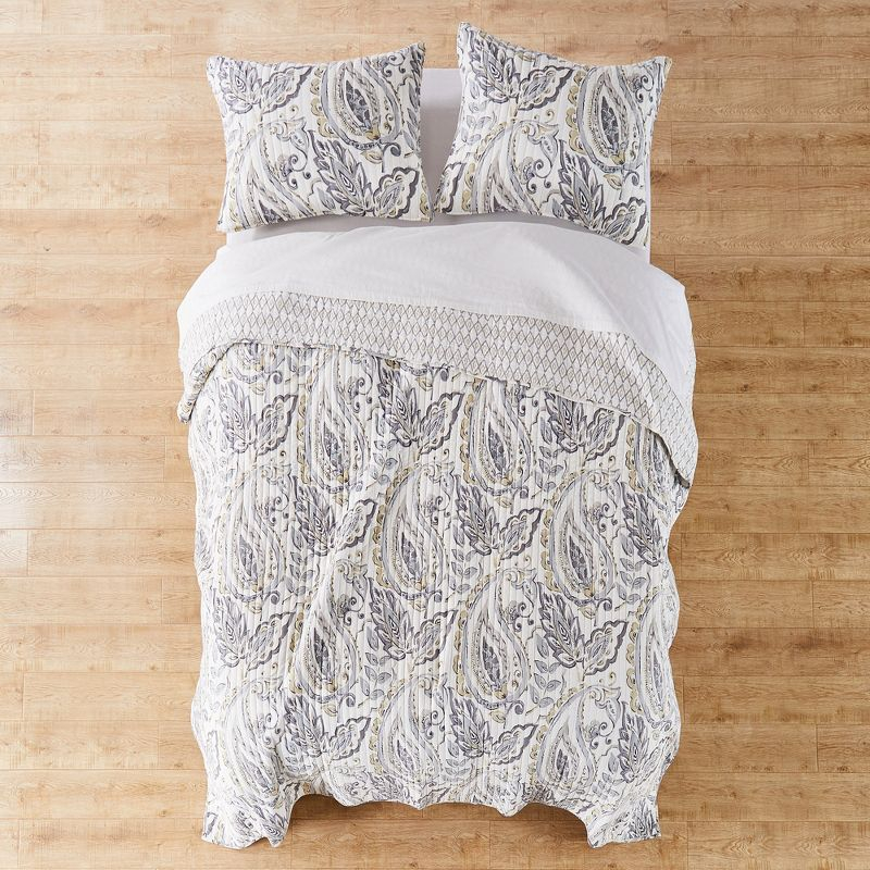 Tamsin Grey Quilt Set - One Twin/Twin XL Quilt and One Standard Sham - Levtex Home