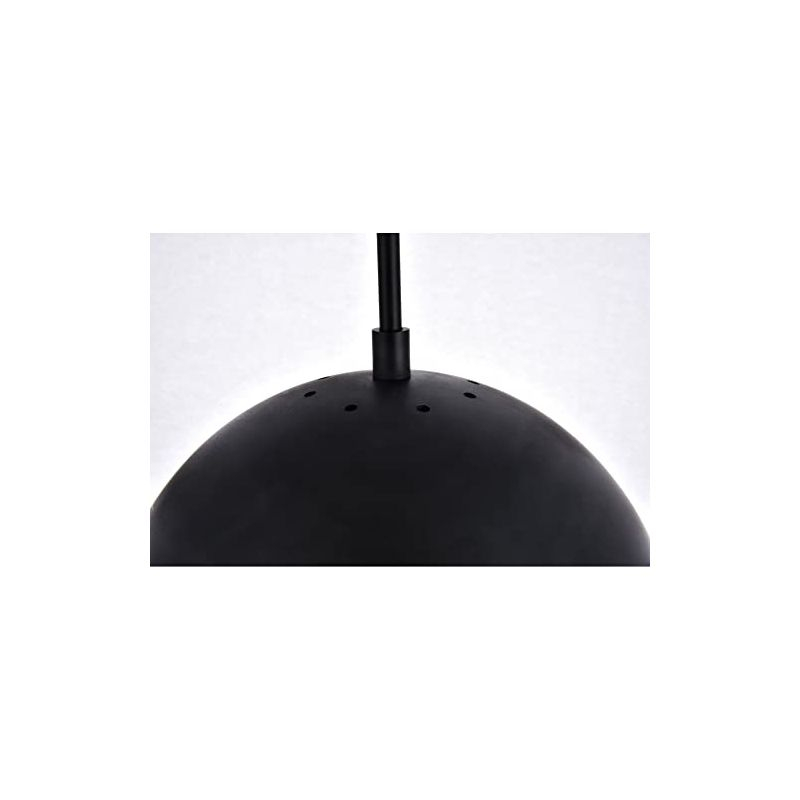 Elegant Lighting Eclipse 1 Light Black Pendant With Clear Glass