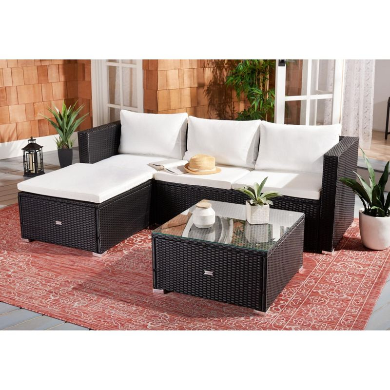 Madalina Living Set - Indoor/Outdoor - PAT7509 - Black/Beige - Safavieh
