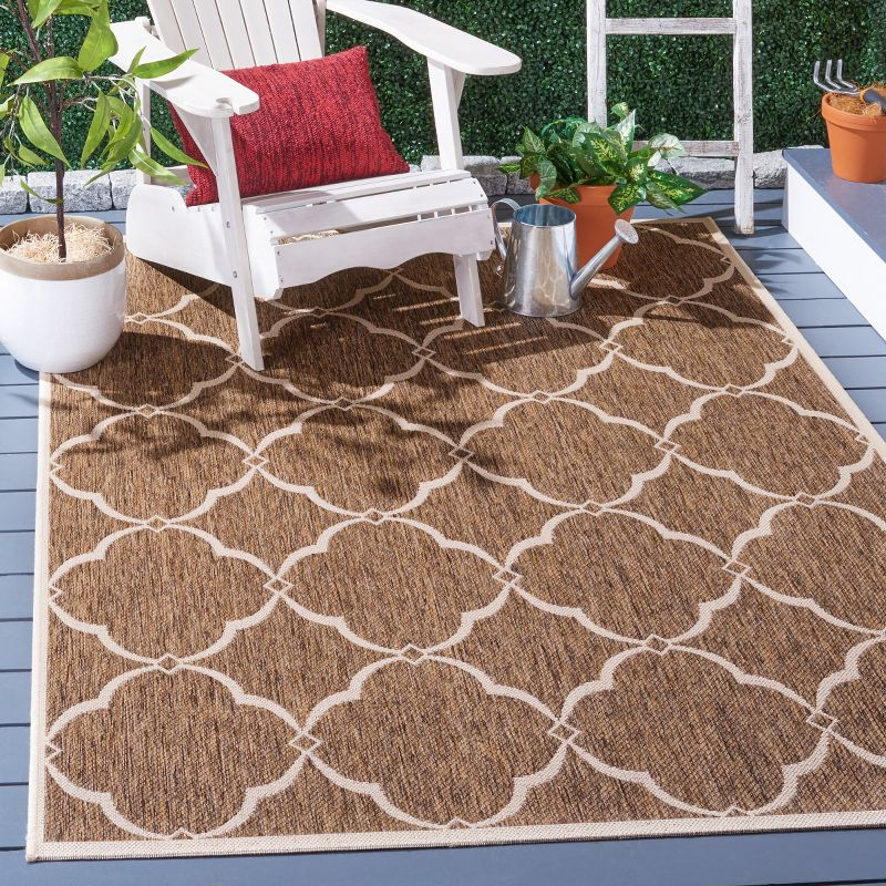 Beach House BHS125 Power Loomed Indoor/Outdoor Area Rug - Beige/Cream - 6'7"x6'7" - Safavieh