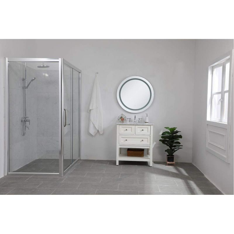 Elegant Lighting Helios 32 inch Hardwired LED mirror with touch sensor and color changing temperature 3000K/4200K/6400K