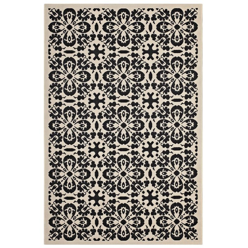 Modway Ariana Vintage Floral Trellis 4x6 Indoor and Outdoor Area Rug