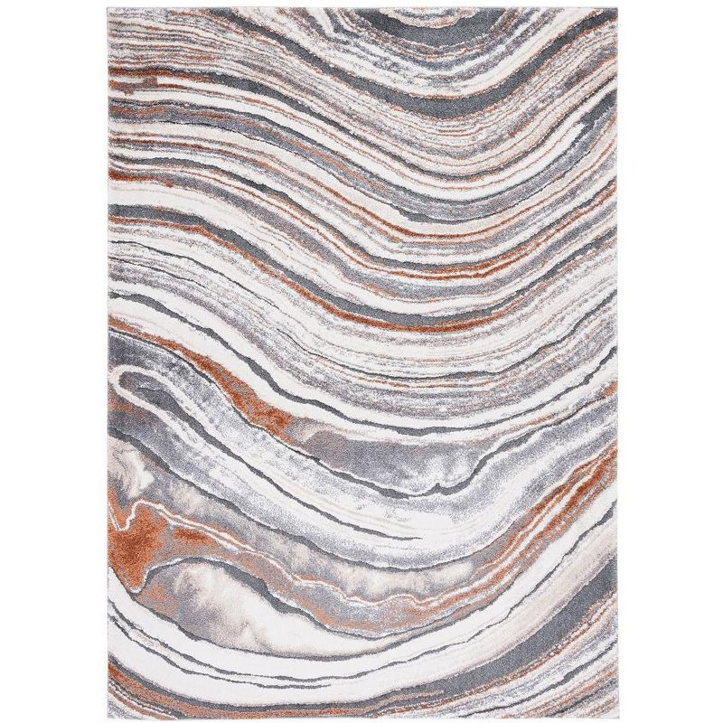 Cyrus Shag CYR134 Power Loomed Area Rug - Gray/Rust - 3'x5' - Safavieh.