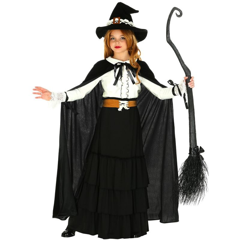 HalloweenCostumes.com X Large Girl Girl's Salem Witch Costume, Black/White