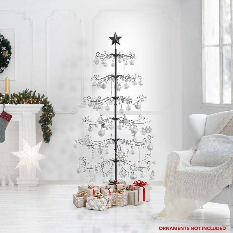 Casafield Ornament Display Stand - Metal Christmas Tree Ornament Holder, 6' Black