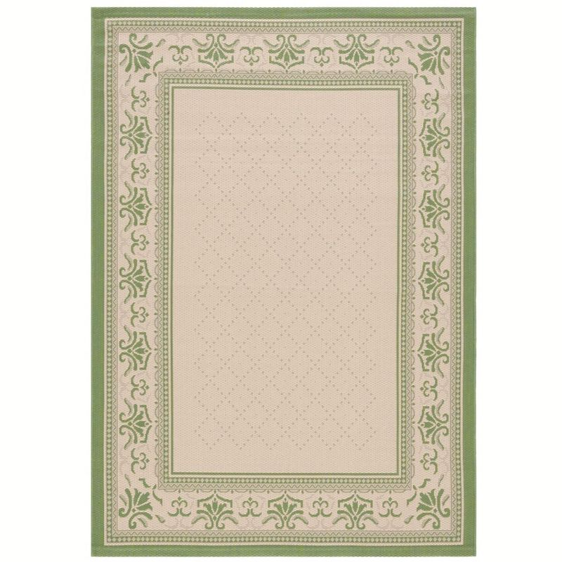 Courtyard CY0901 Power Loomed Indoor and Outdoor Area Rug - Natural/Olive - 4'x5'7" - Safavieh