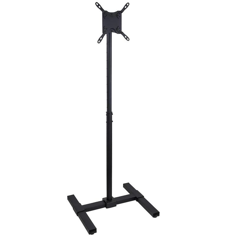Mount-It! Height Adjustable TV Floor Stand | Universal Pedestal TV Stand For 13 - 42 Inch Screens | For Indoor and Outdoor Portable TV Mount | Black