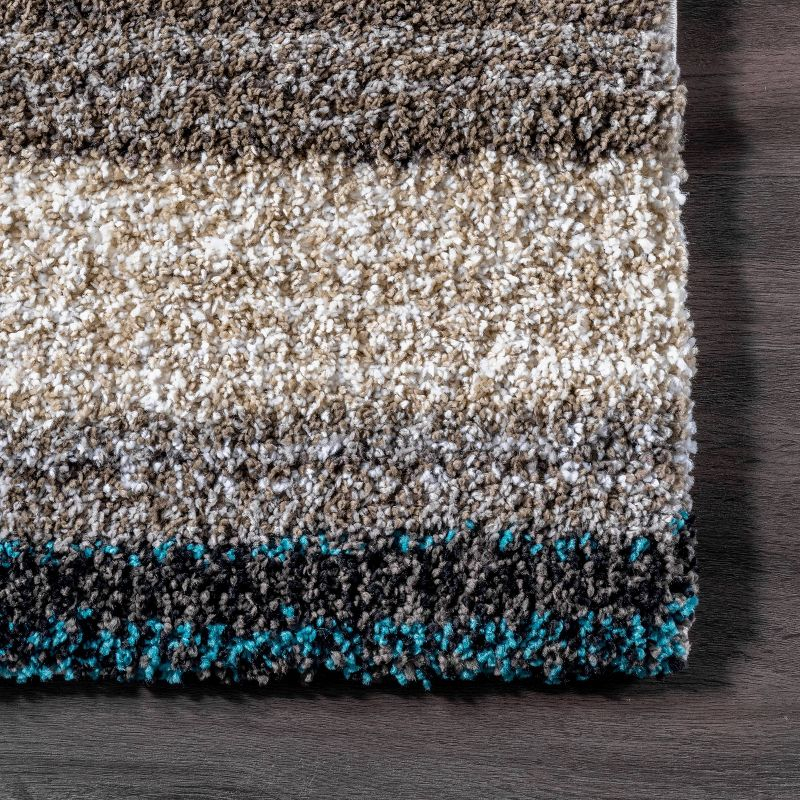 8'x10' Drey Ombre Shag Area Rug Turquoise - nuLOOM: Contemporary Tufted Medium Pile, Indoor Rectangle Rug