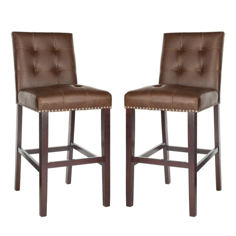 Nikita Bar Stool (Set of 2) - BST6302 - Brown/Espresso - Safavieh
