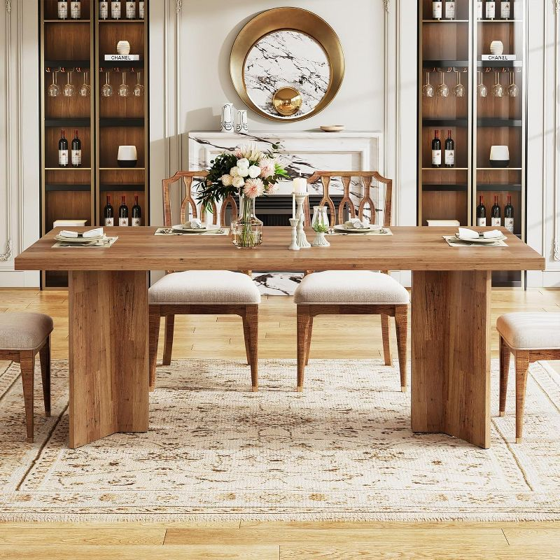 Tribesigns 63" Rectangular Dining Table for 4-6 People, Walnut