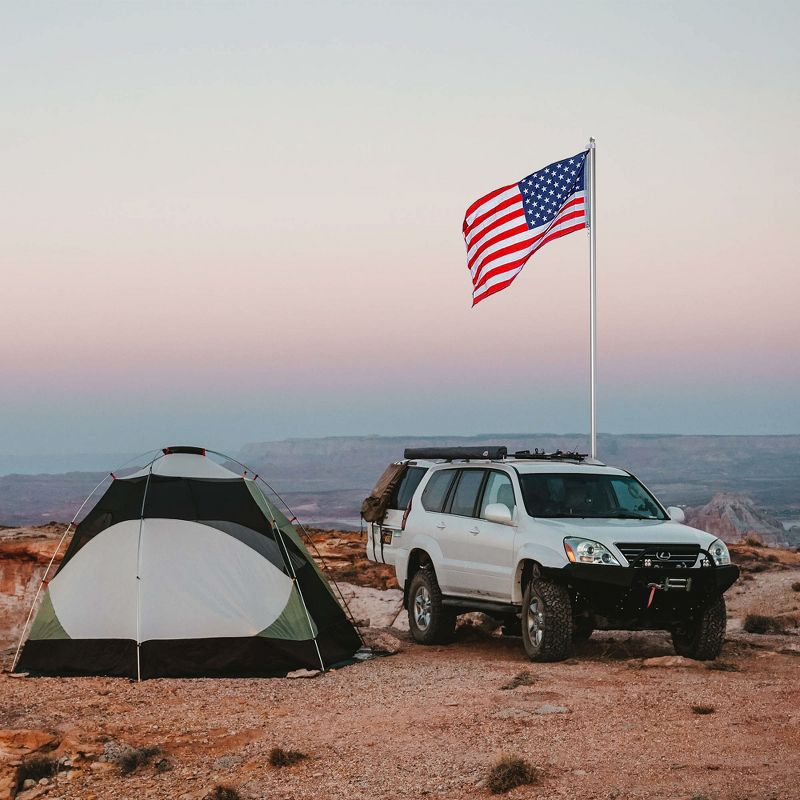 Yescom 25' Upgraded Sectional Aluminum Flagpole Silver