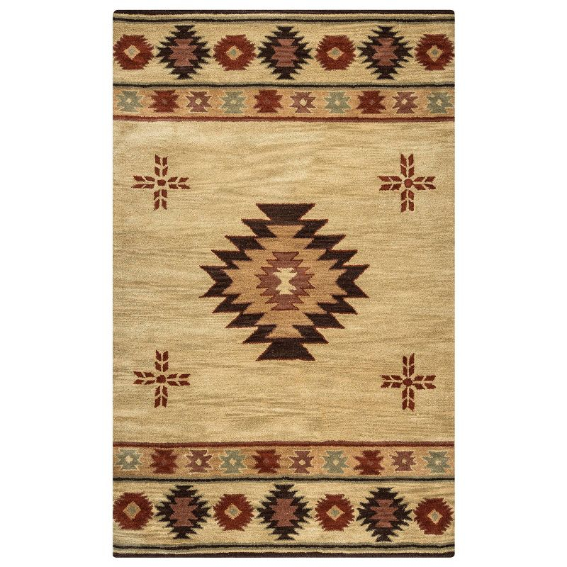 Alora Decor 8'x10' Ryder Southwest Rectangle Area Rug Khaki