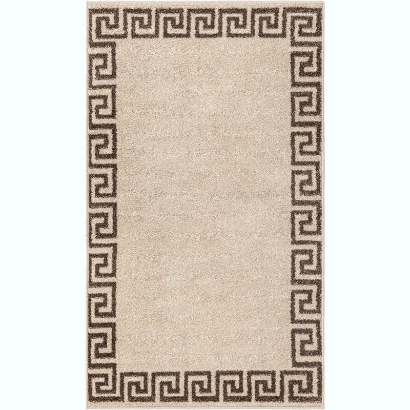 Unique Loom Athens Collection Area Rug - Modern (3' 1" x 5' 3" Rectangle Beige and Brown/Beige)