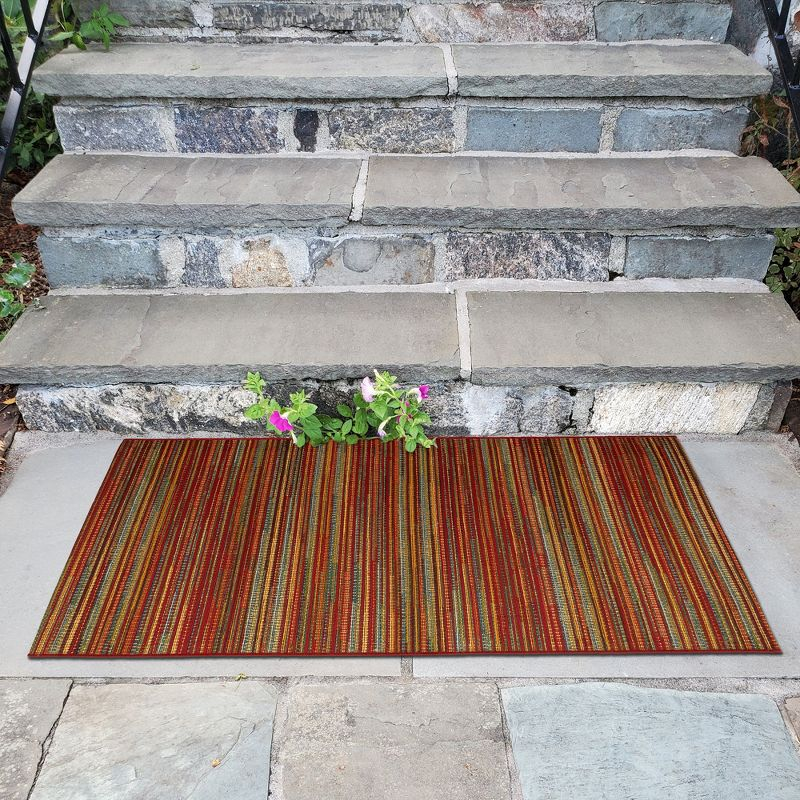 Liora Manne Marina Stripes Indoor/Outdoor Rug Saffron 2'7" x 4'3"