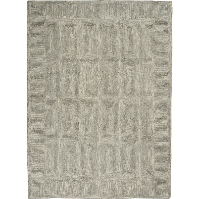 Nourison Vail Contemporary Indoor Area Rug Grey 5'3" x 7'3"