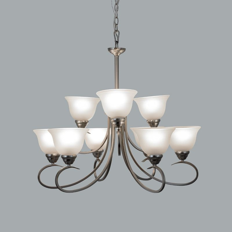 Yosemite Home Decor Ribbon Falls Collection Nine-Lights Chandelier,Satin Nickel