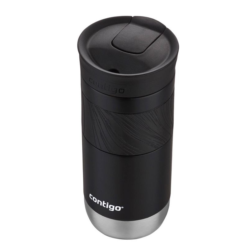 Contigo Byron 2.0 16oz Stainless Steel Travel Mug with SNAPSEAL Lid and Grip Licorice: Insulated Coffee Cup for Travel