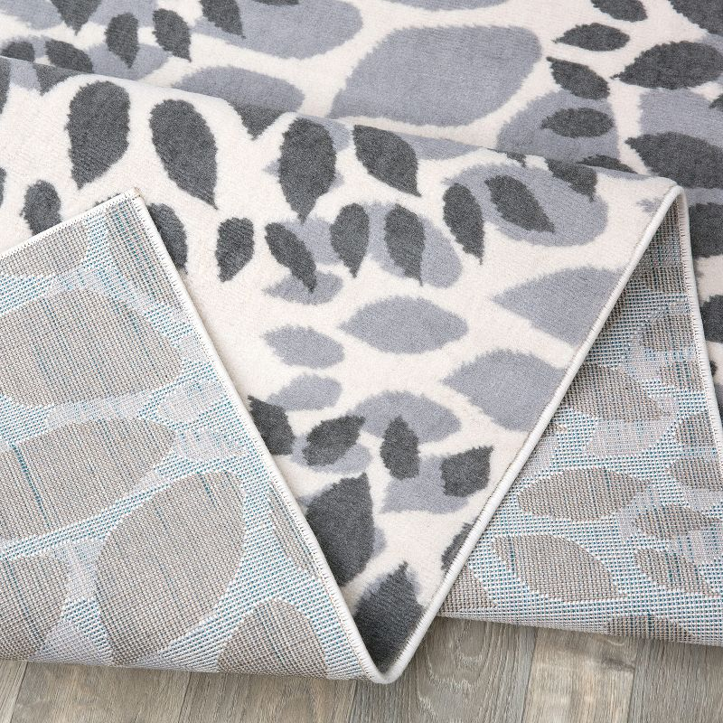 World Rug Gallery Modern Floral Circles Gray 3'1" x 5' Area Rug