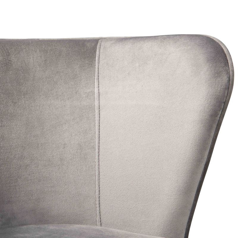 2pc Farah Velvet Fabric Upholstered Metal Dining Chair Set Gray/Rose Gold - Baxton Studio: Elegant Design, Sturdy Support