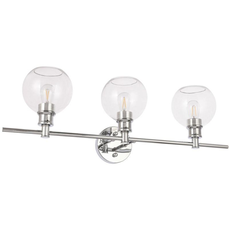 Elegant Lighting Collier 3 light Chrome and Clear glass Wall sconce