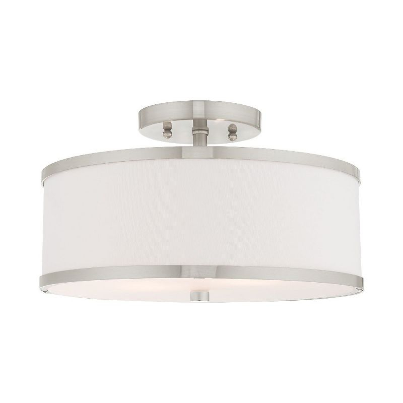 Livex Lighting Park Ridge 2 - Light Semi-Flush Mount in  Brushed Nickel