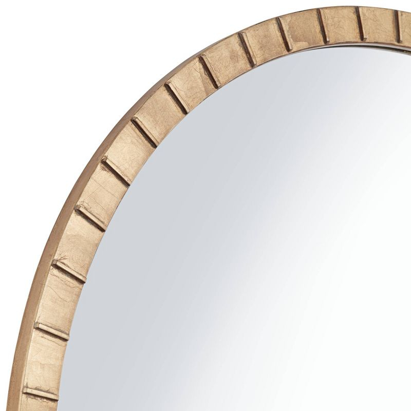 Uttermost Gracia Round Vanity Decorative Wall Mirror Modern Warm Gold Leaf Tiled Iron Frame 34" Wide for Bathroom Bedroom Living Room Home Office