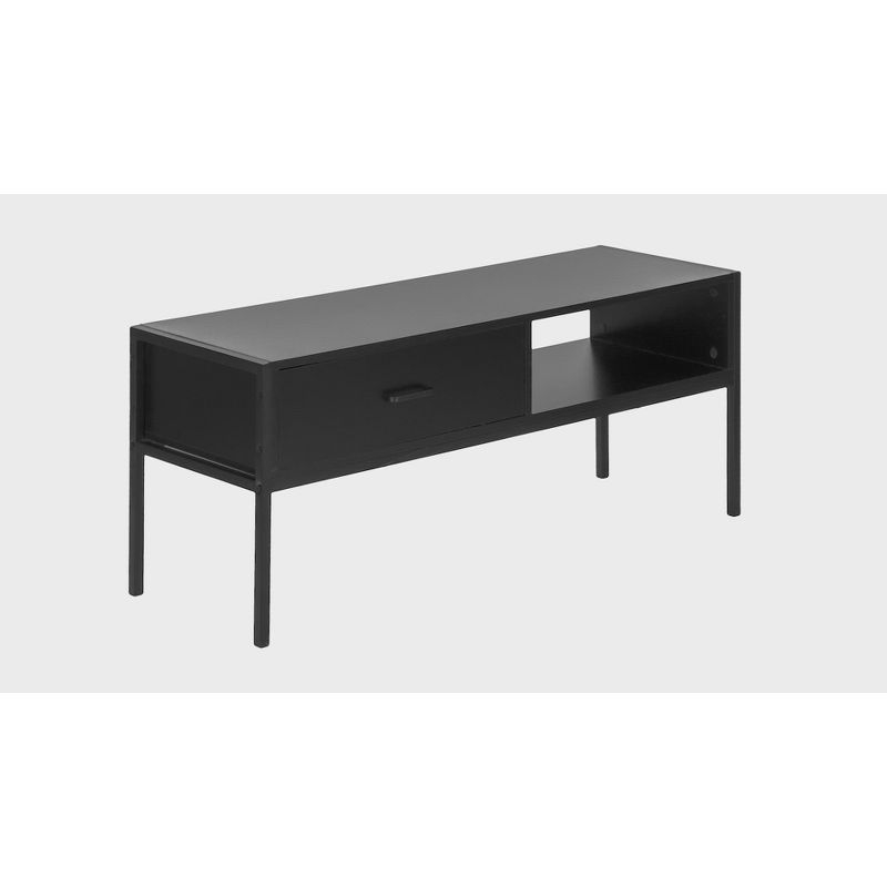 Monarch Specialties Tv Stand 48 Inch Console Media Entertainment Center Storage Drawer Living Room Bedroom Laminate Metal Black Contemporary Modern