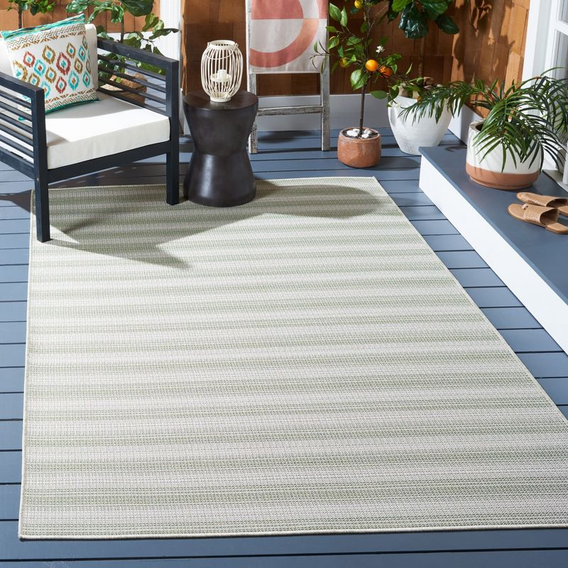 Hampton HTN231 Power Loomed Indoor/Outdoor Area Rug - Olive Green/Ivory - 8'9"x11'9" - Safavieh.