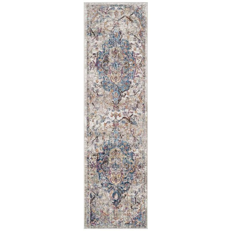 Bristol BTL350 Power Loomed Runner Rug - Blue/Light Grey - 2'3"x8' - Safavieh.