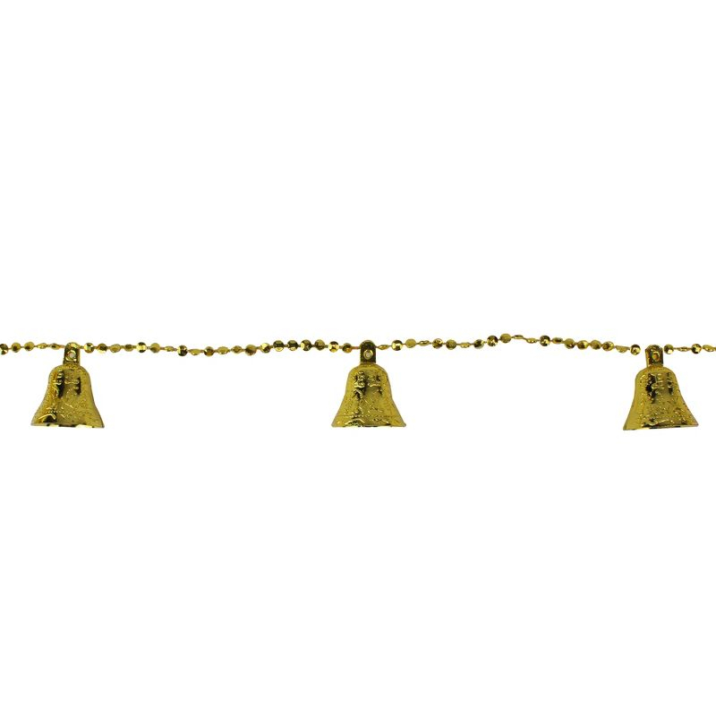 Northlight Shiny Bell Beaded Artificial Christmas Garland - 9' x 1.5"  - Gold - Unlit