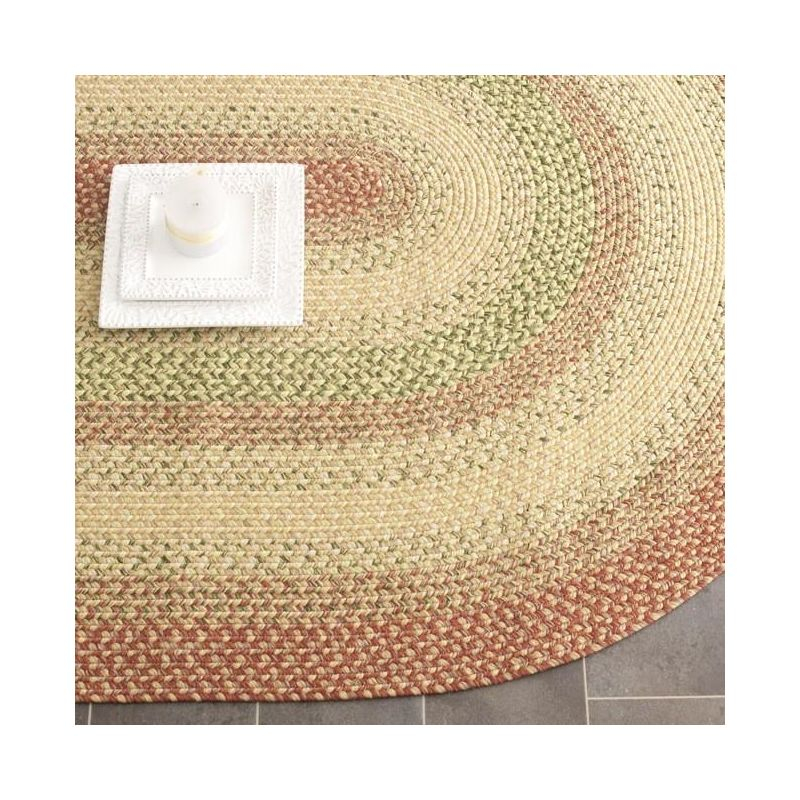 Braided BRD303 Hand Woven Area Rug - Rust/Multi - 4'x6' Oval - Safavieh.