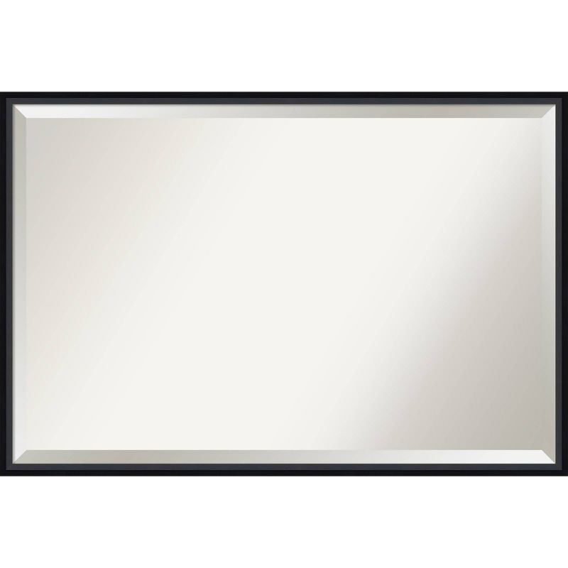 Amanti Art 37" x 25" Lucie Framed Bathroom Vanity Wall Mirror Black : Modern Rectangle, No Assembly Required