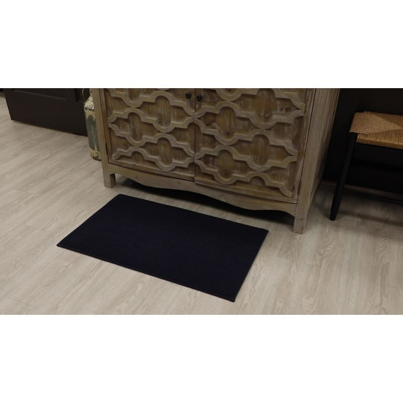 20"x34" Fine Chenille Memory Foam Bath Rug Dark Gray - Threshold™: Luxurious Comfort, Machine Washable, Knitted Design