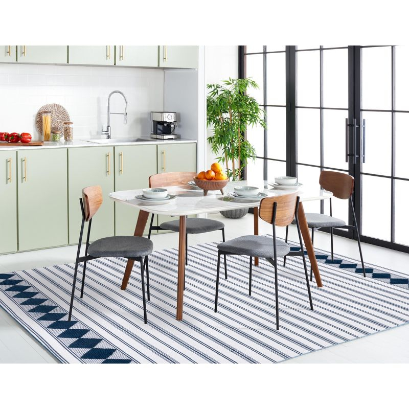 Montauk MTK708 Hand Woven, Flat Weave Indoor Area Rug - Navy/Ivory - 6'x6' - Safavieh