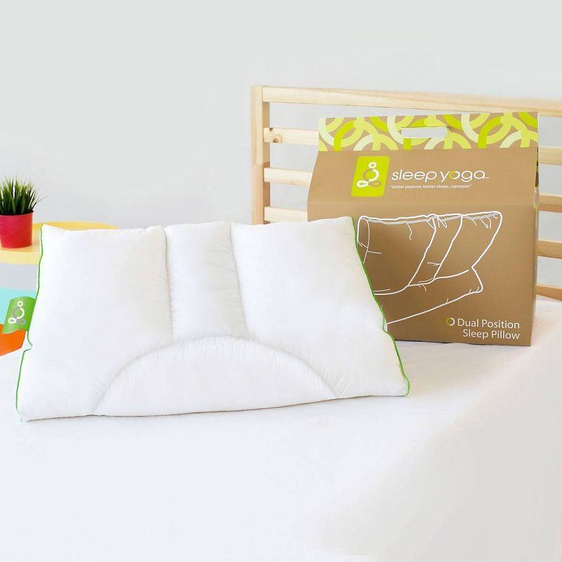 Medium Soft Dual Sleep Neck Pillow - Sleep Yoga: Cervical Support, Indoor U-Shape Travel Cushion, Woven Cotton & Polyester