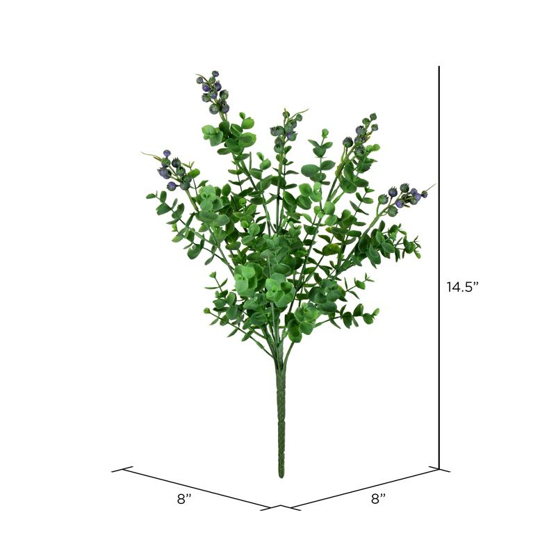 Vickerman 14.5" Artificial Purple and Green Money Leaf Bush 2/pk