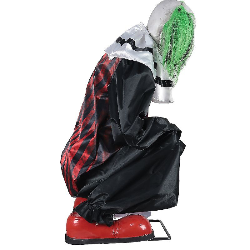 Seasonal Visions Animated Crouching Clown Halloween Decoration -  - Red