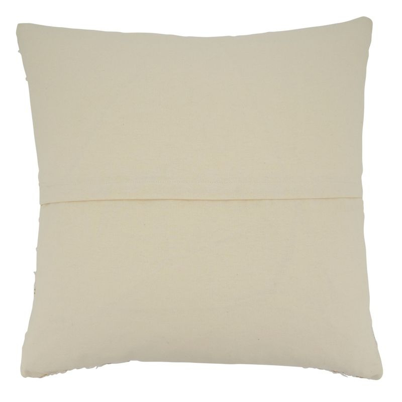 Saro Lifestyle Fringe Stripe Design Throw Pillow With Poly Filling, Ivory, Ivory, 22" x 22"