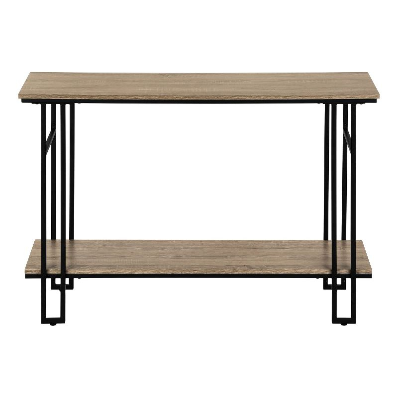 Monarch Specialties Accent Table Console Entryway Narrow Sofa Living Room Bedroom Brown Laminate Black Metal Contemporary Modern