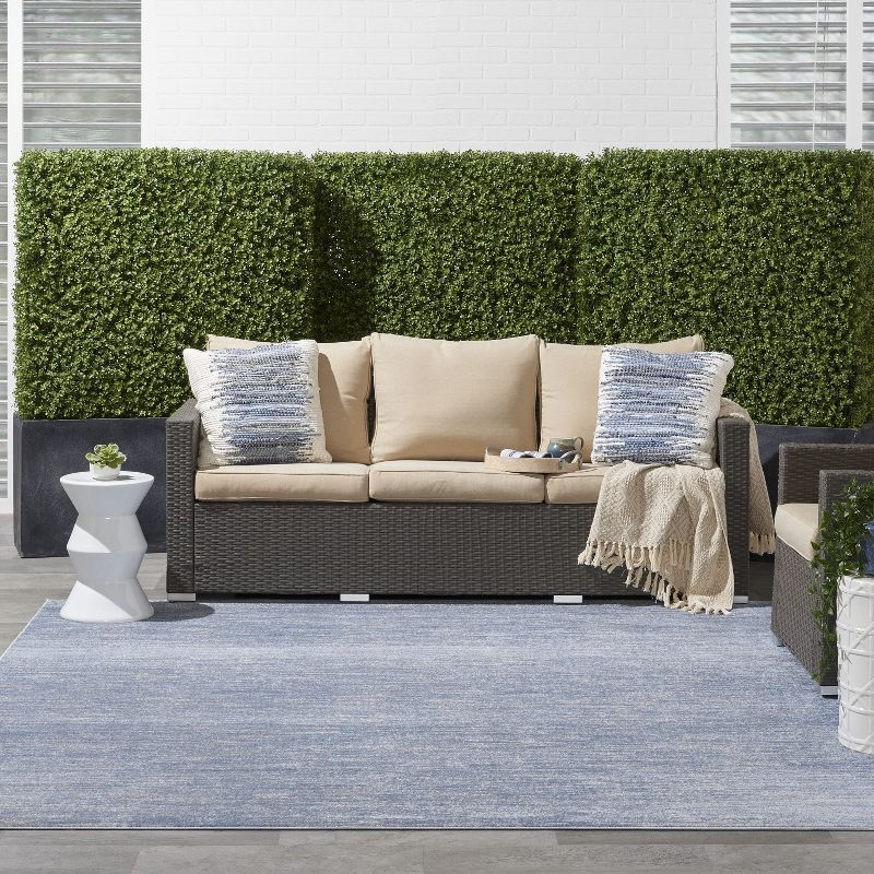 Nourison Nourison Essentials NRE01 Indoor/outdoor Area Rug - Blue/Grey 9' x square