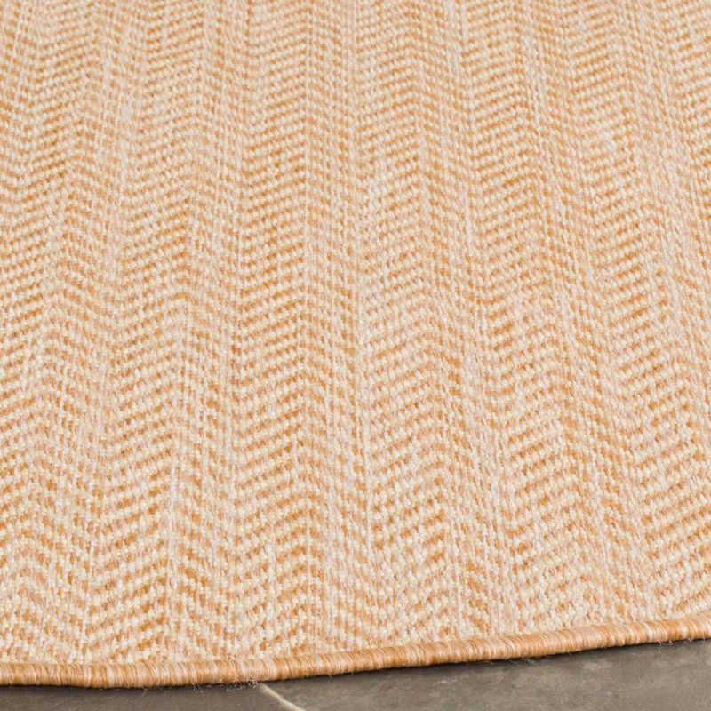 Courtyard CY8022 Power Loomed Indoor and Outdoor Area Rug - Natural/Cream - 4' Round - Safavieh