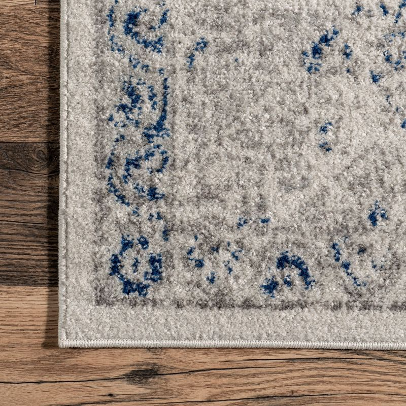 Nuloom Minta Medallion 2x3 Accent Indoor Area Rug for Living Room Bedroom Dining Room Entryway Kitchen, Blue/Off White
