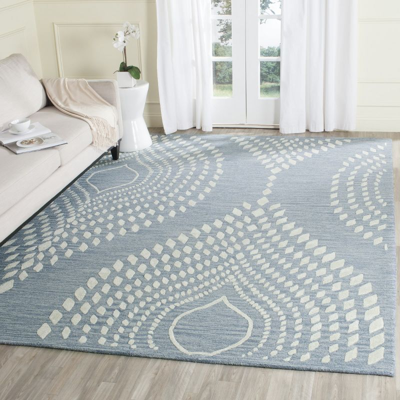 Bella BEL126 Hand Tufted Area Rug - Blue/Ivory - 8'x10' - Safavieh.