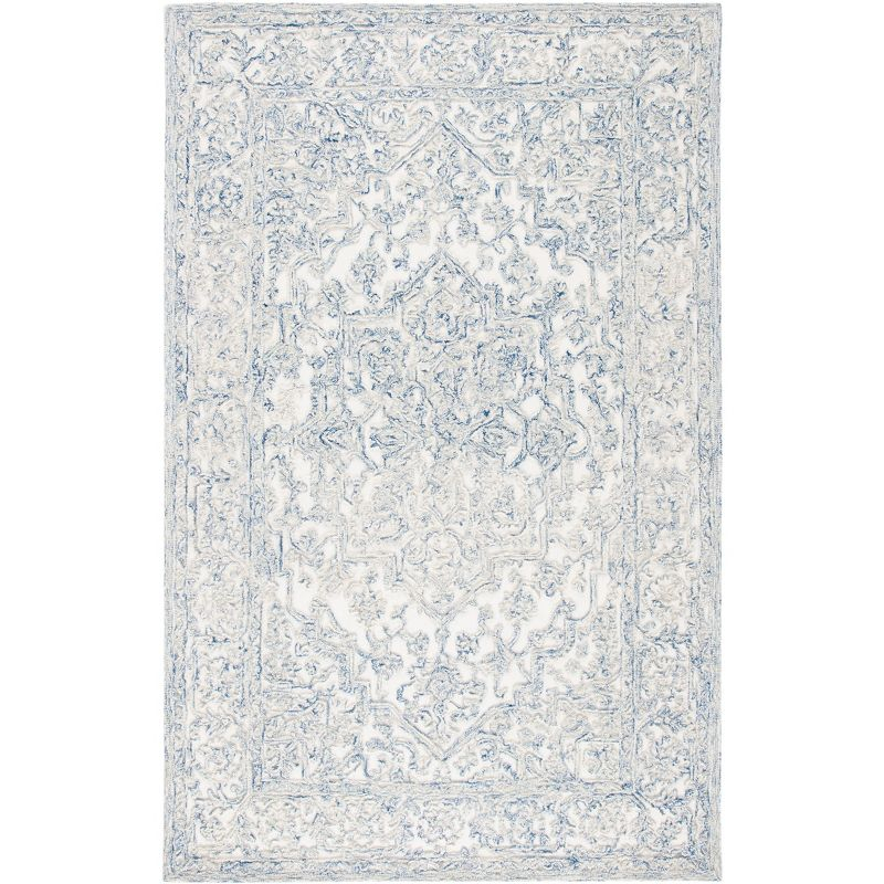 Trace TRC302 Hand Tufted Area Rug - Ivory/Blue - 5'x8' - Safavieh.