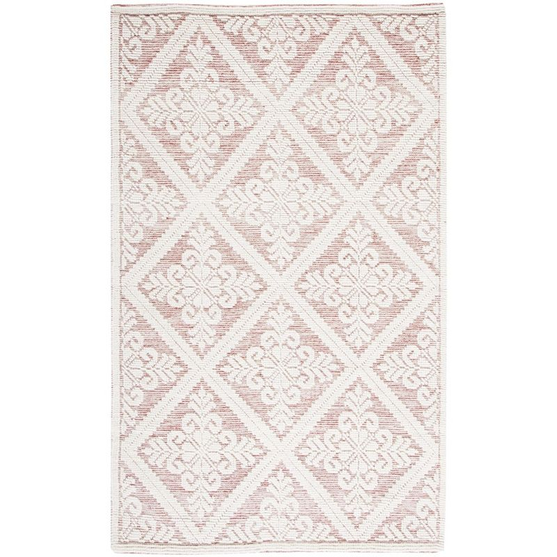 Vermont VRM306 Hand Woven Indoor Area Rug - Ivory/Red - 6'x9' - Safavieh