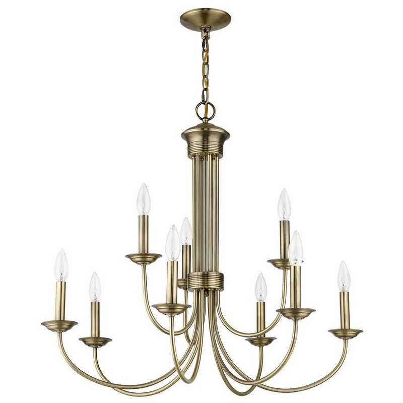 Livex Lighting Estate 9 - Light Chandelier in  Antique Brass