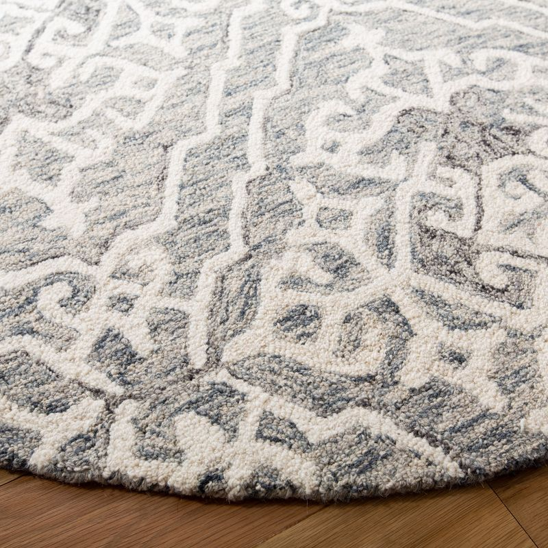 Micro-Loop MLP905 Hand Tufted Area Rug - Grey/Ivory - 5' round - Safavieh.
