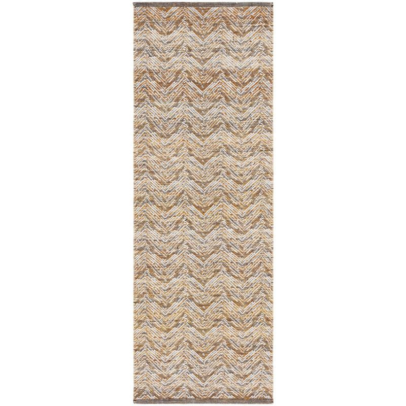 Kilim KLM729 Flat Weave Runner Rug - Gold/Black - 2'3"x7' - Safavieh